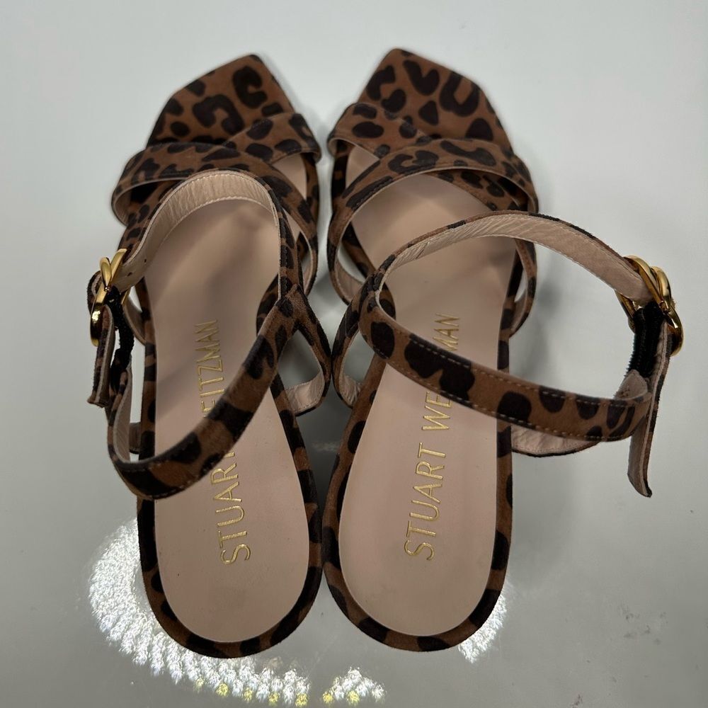 Leopard Print Block Heel Sandals - image 6